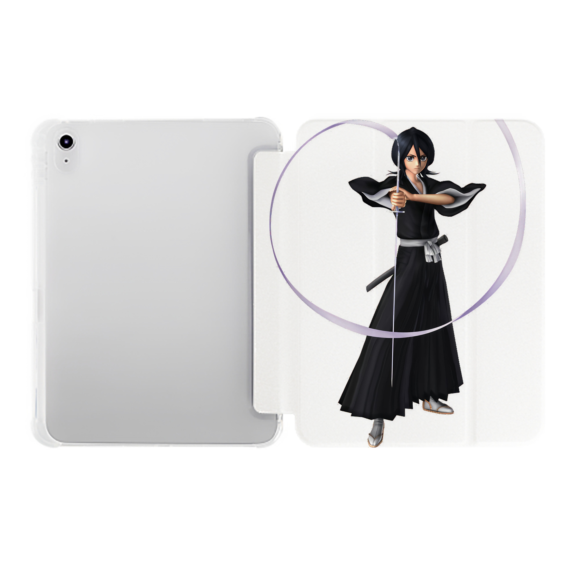 （画像用） ブリーチ 朽木ルキア BLEACH Kuchiki Rukia IPad ケース ペン収納付き 三つ折りスタンド PUレザー×シリコン 対応機種9.5/10.5/10.9インチ